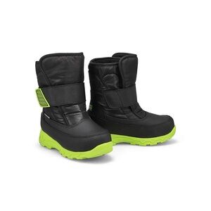 Size 10 kids Cougar Kids Black and Lime Green Winter Boots